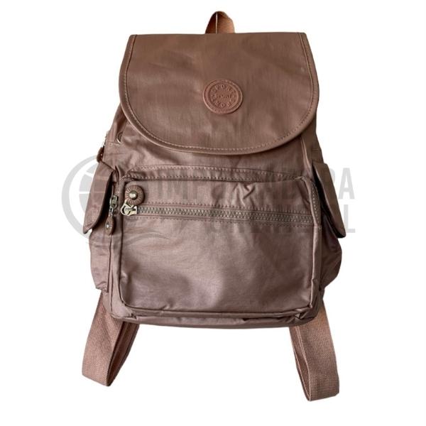 Mochila Casual Mediana Metalizada Rosa